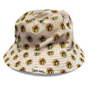 Buc-ee's Bucket Hat, White/Red with Logo